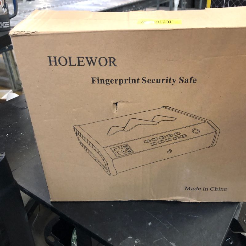 Photo 1 of Holewor  Safe, Biometric Gun Safes for Pistols with LCD Display of Temperature Humidity, Fingerprint Quick Access Pistol Safe Solid Handgun Safe with USB C Port