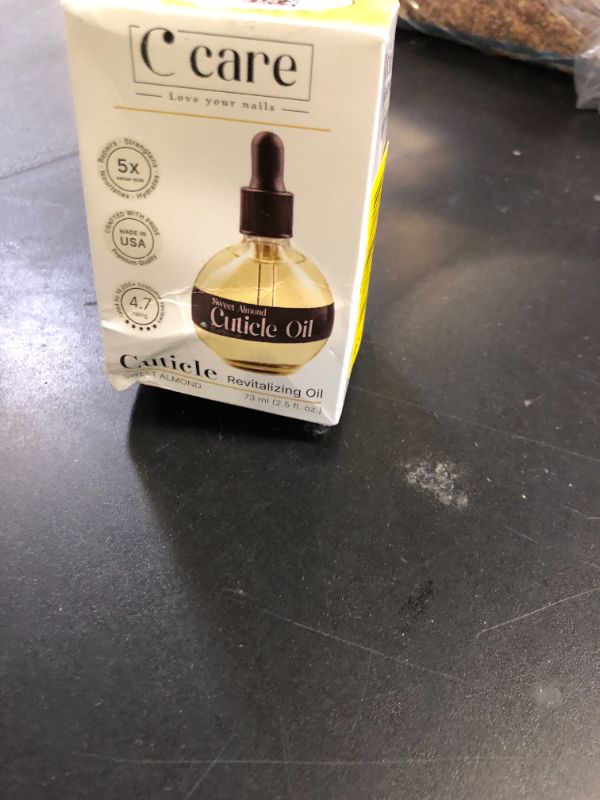 Photo 1 of C CARE Sweet Almond Cuticle Oil For Nails - Repairs Cuticles Overnight - Moisturizes and Strengthens Nails and Cuticles - Dropper & Brush included - 2.5oz
