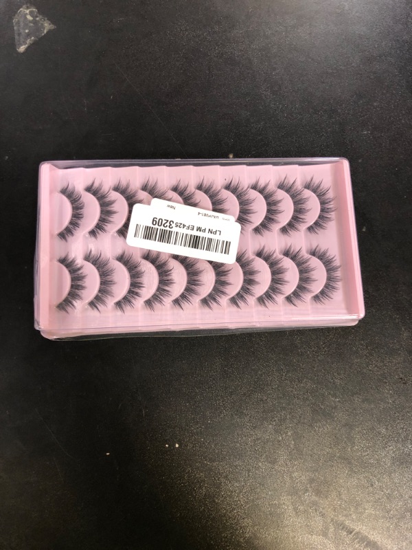 Photo 1 of outopen 10 Pairs Manga Lashes Natural Look False Eyelashes Wispy Spiky Anime Lashes Korean Japanese Asian Style Cosplay Fake Eyelashes with Clear Band