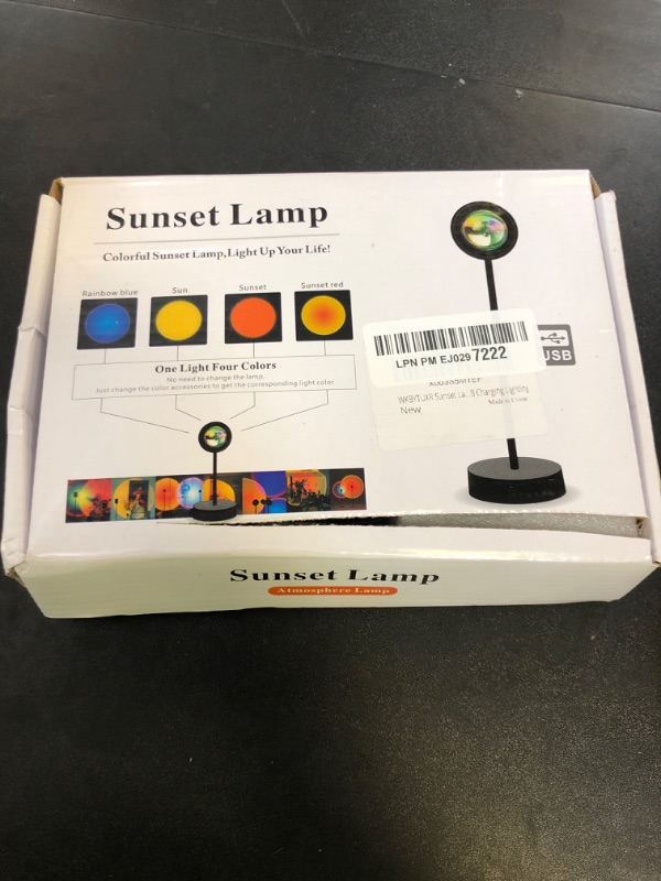 Photo 1 of WKBYTUXR Sunset Lamp Projection Led Lights with Remote RGB 16 Colors, 360° Rotation Colorful Sunlight lamp Rainbow Lights, LED Night Light for Bedroom, Party, Photography, USB Charging Lighting