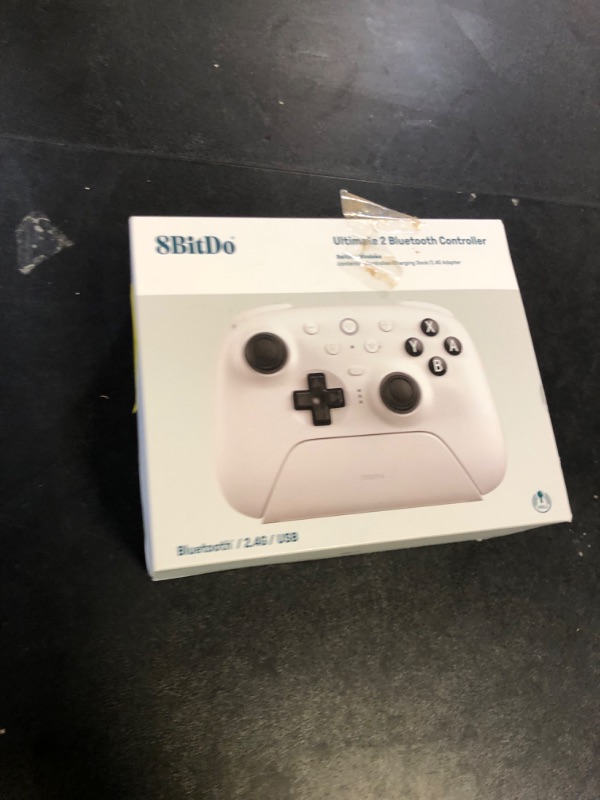 Photo 1 of 8Bitdo Ultimate 2 Bluetooth Controller for Switch/Switch 2 & Windows PC, Switch Pro Controller with TMR Joysticks, Switchable Hall Effect/Tactile Triggers, Vibration and Motion Control - White