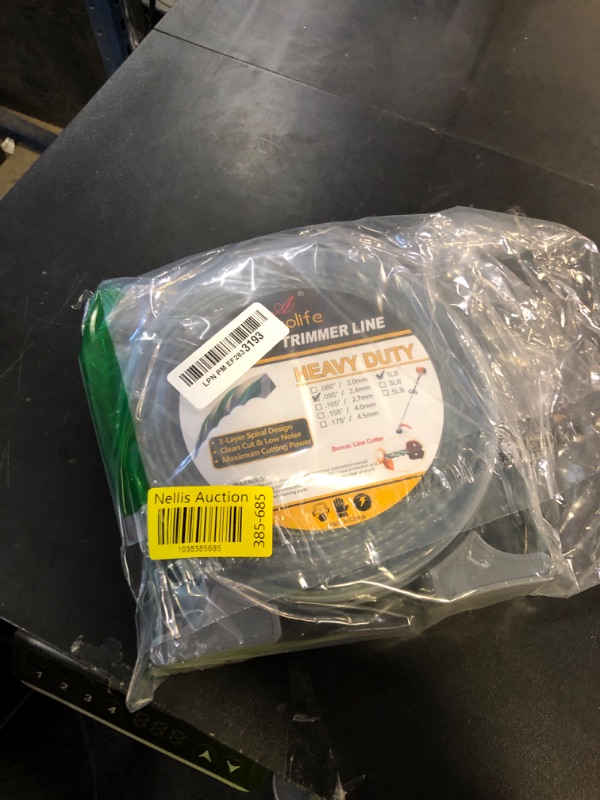 Photo 1 of A Anleolife 1-Pound Heavy Duty Twisted .095-inch-by-393-ft Dual Core String Spiral Trimmer Line Donut,with Bonus Line Cutter