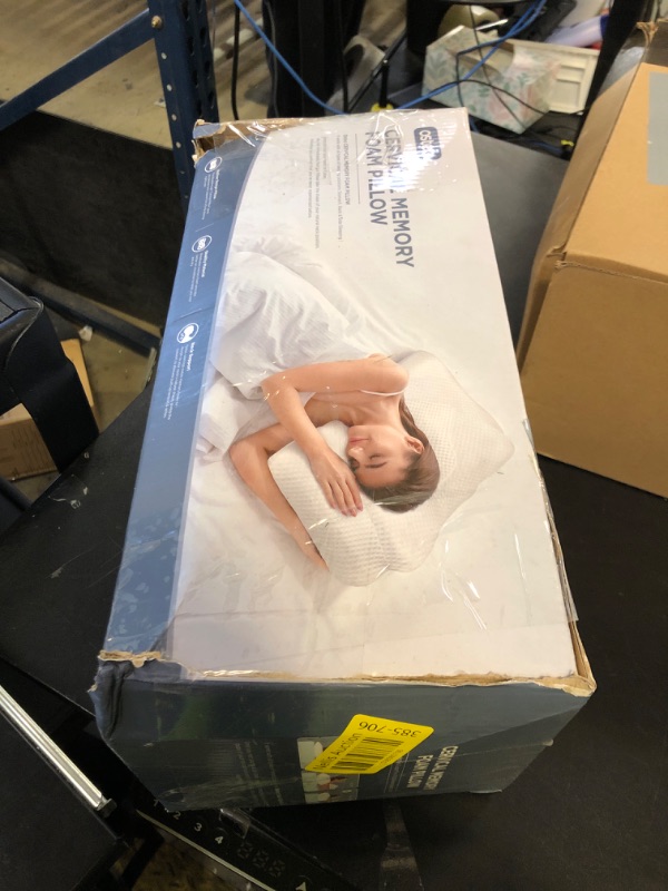 Photo 1 of Osteo Cervical Pillow for Neck Pain Relief, Hollow Design Odorless Memory Foam Pillows with Cooling Case, Adjustable Orthopedic Bed Pillow for Sleeping, Support for Side Back Sleepers