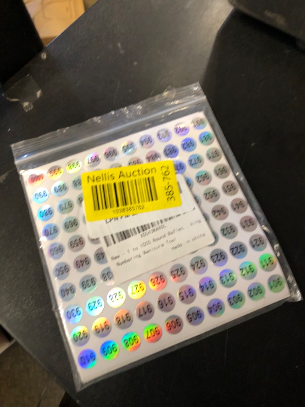 Photo 1 of 1 to 1000 Round Reflective Laser Number Stickers Self Adhesive Label Stickers Inventory Storage Organizing Sticker for DIY Craft Marking Numbering Manicure Tool