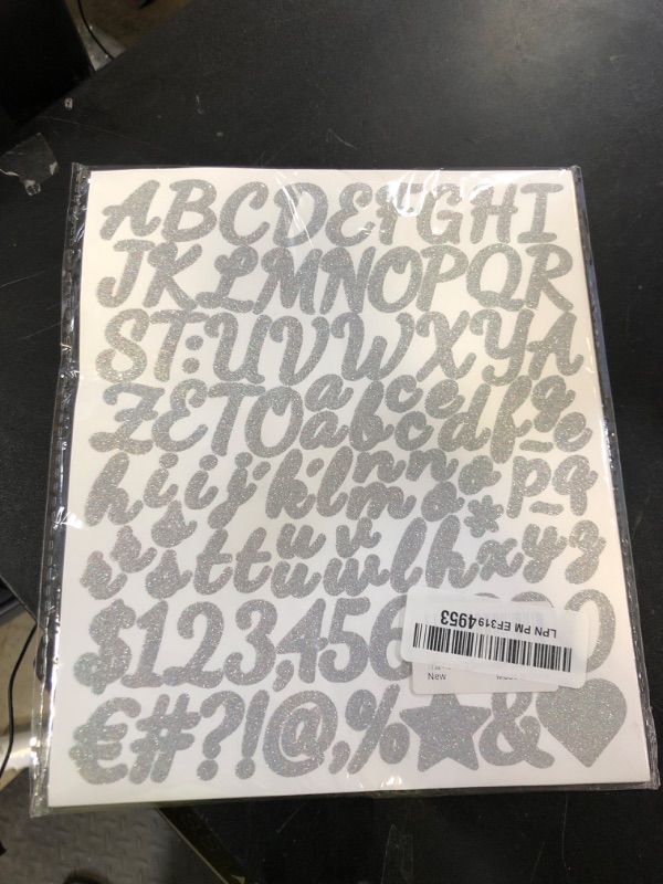 Photo 1 of 1152Pcs 12 Sheets Self Adhesive Glitter Alphabet Letter Stickers Small Alphabet Number Vinyl Letters Stickers for Scrapbooking DIY Crafts Graduation Cap Notebook Classroom Decor (Silver)