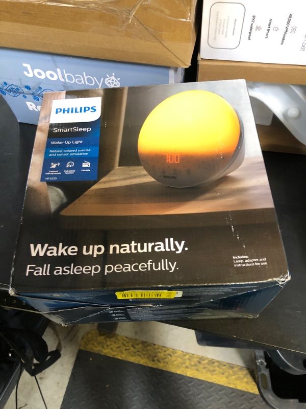 Photo 1 of Philips SmartSleep Wake-up Light, Colored Sunrise and Sunset Simulation, 5 Natural Sounds, FM Radio & Reading Lamp, Tap Snooze, HF3520/60