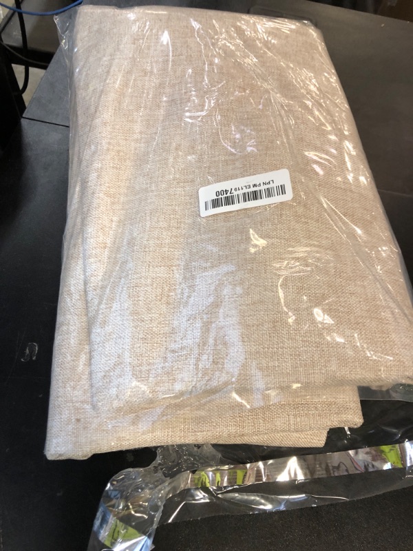 Photo 1 of 100% Blackout Shield Linen Blackout Curtains for Bedroom 95 Inches Long, Back Tab/Rod Pocket Living Room Drapes, Thermal Insulated Blackout Curtains 2 Panels Set, 50" W x 95" L, Oatmeal