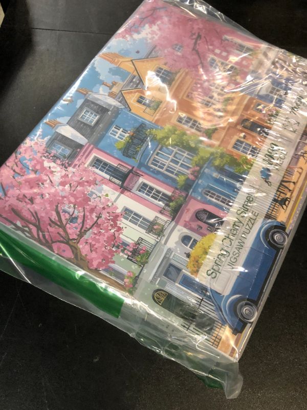 Photo 1 of 1000 Piece Puzzles for Adults, Sakura Blossom Street 1000 Puzzle for Adults, Clearance Impossible Challenge Art Jigsaw Puzzles, for Gift Birthday Party Games Family, 27.5 * 19.7 Inch Dust Free Puzzle