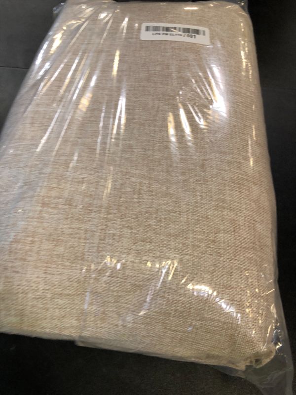 Photo 1 of 100% Blackout Shield Linen Blackout Curtains for Bedroom 95 Inches Long, Back Tab/Rod Pocket Living Room Drapes, Thermal Insulated Blackout Curtains 2 Panels Set, 50" W x 95" L, Oatmeal
