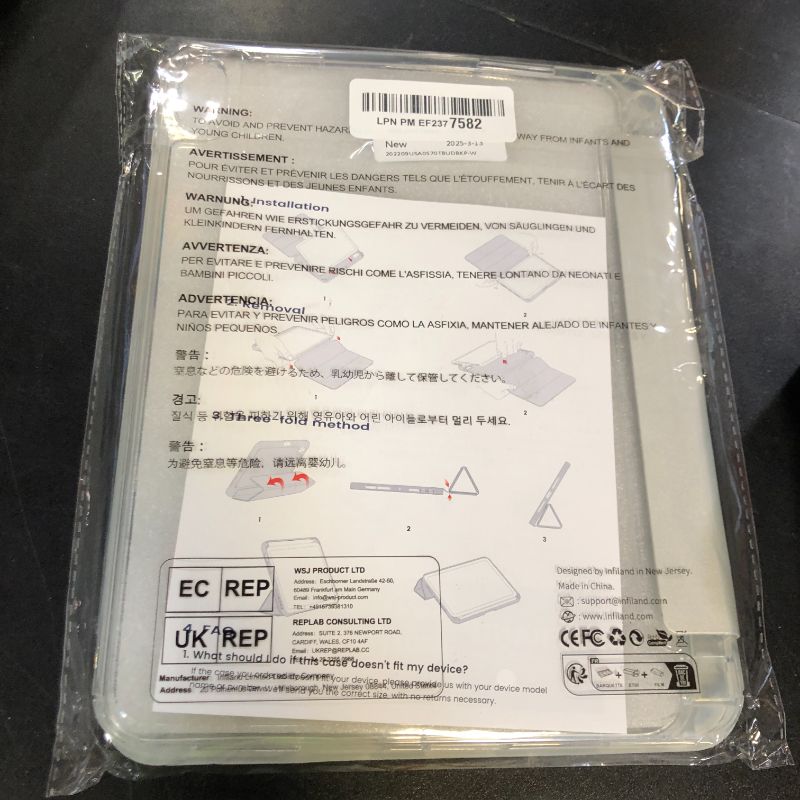 Photo 1 of INFILAND Compatible with iPad (A16) 11th Generation 11 Inch 2025 Case, iPad 10th Generation Case 2022 10.9 Inch 2022, Crystal Clear with Slot for Pencil & Charging Adapter, Silver