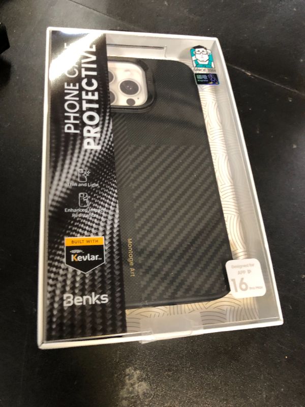 Photo 1 of BENKS Montage ArmorPro Case for iPhone 16 Pro Max, Built with Dupont Kevlar [600D & 1500D Aramid], [Compatible with Magsafe] [Military Grade Protection] Shockproof iPhone 16 Pro Max Case