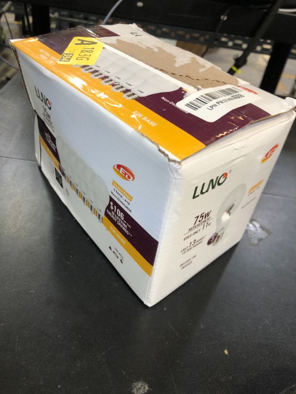 Photo 1 of LUNO A19 Non-Dimmable LED Bulb, 11W (75W Equivalent), 1100 Lumen, 4000K (Neutral White), Medium Base (E26), UL Certified (6-Pack)