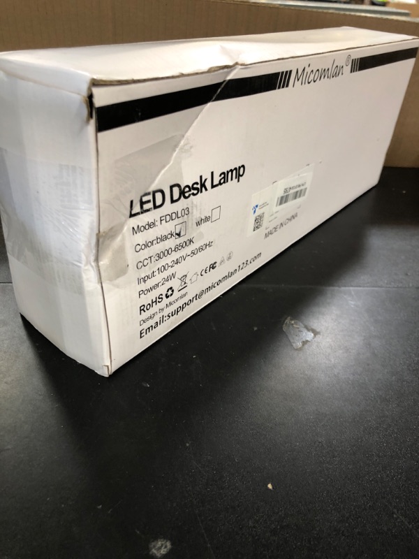 Photo 1 of Micomlan Led Desk Lamp with Clamp, Architect Desk Lamp for Home Office with Atmosphere Lighting, 24W Ultra Bright Auto Dimming Computer Light Stepless Dimming and Tempering LED Table Light