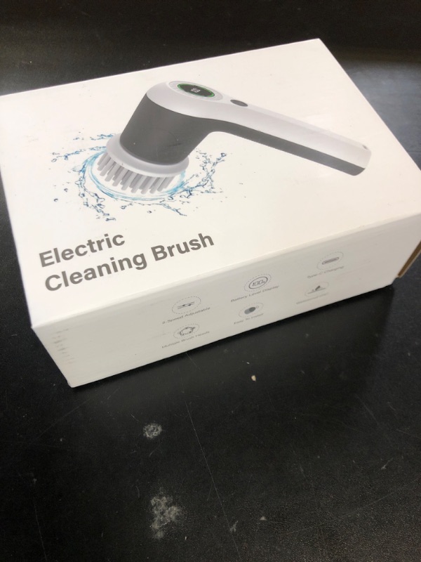Photo 1 of PUFTEM Electric Spin Scrubber, Cordless Shower Scrubber with Battery Level Display, 2 Speeds Electric Scrubber for Cleaning with 6 Replaceable Heads, Cleaning Brush for Bathroom/Sink/Window