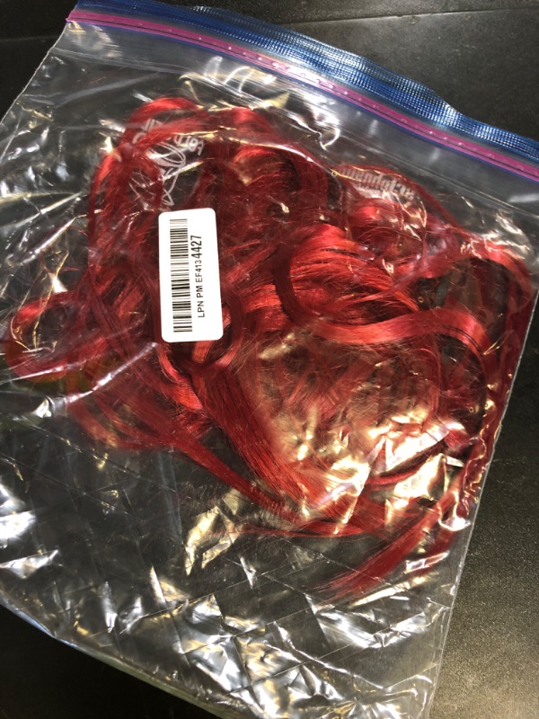 Photo 1 of 12PCS Colored Red Hair Extensions Straight Multicolor Clip in Colorful 20 Inch Rainbow Hair Extensions for Kids Women's Gifts Halloween Christmas Party Highlights (12pcs Red)