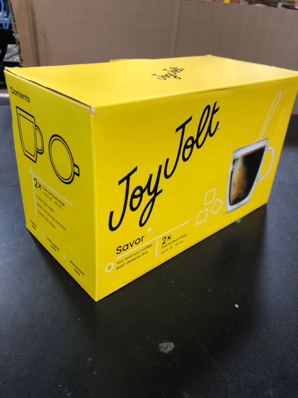 Photo 1 of JoyJolt Savor Double Wall Insulated Glasses - Coffee Mugs (Set of 2) - 13.5-Ounces