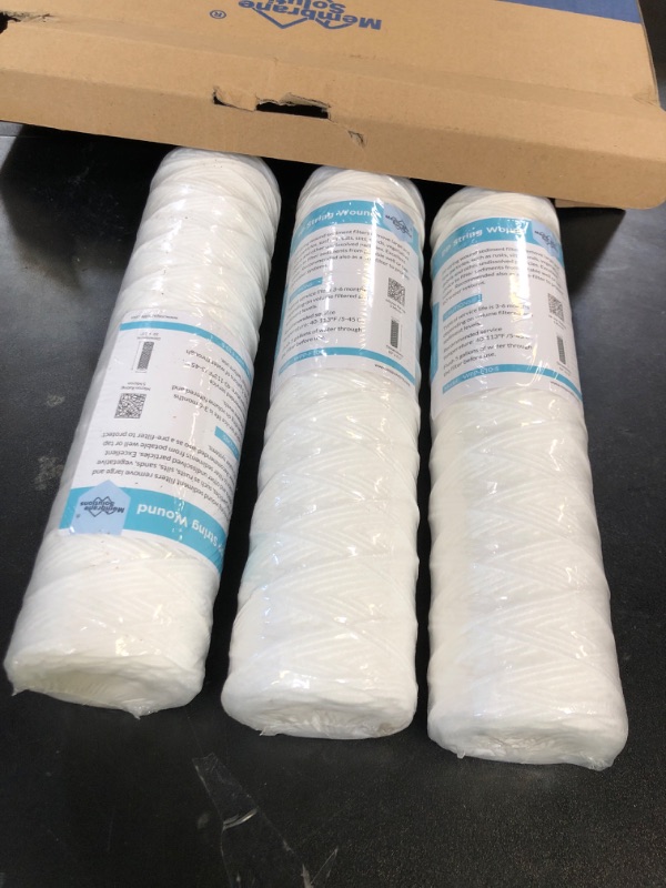 Photo 1 of Membrane Solutions 5 Micron 10"x2.5" String Wound Whole House Water Filter Replacement Cartridge Universal Sediment Filters for Well Water - 3 Pack