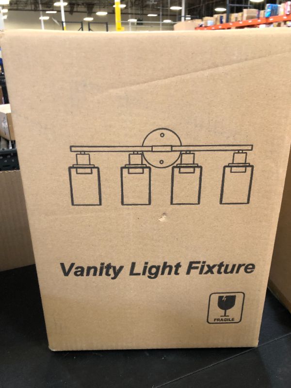 Photo 1 of 4-Light Bathroom Light Fixtures, Brushed Gold Modern Vanity Lights Over Mirror with Clear Glass Shade, Bathroom Wall Lamp for Mirror Kitchen Living Room Hallway Cabinet Porch Bedroom Reading room
