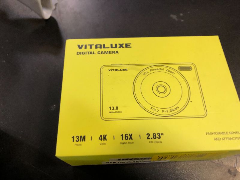 Photo 1 of 4K Digital Camera, VITALUXE FHD Kids Camera, Real 13MP 16x Zoom Autofocus, 2.83'' LCD Screen, Long Lasting, Compact Small Vintage Camera with 32G Card, Best Gift for Kids, Teens, Girl, Boy, Beginngers