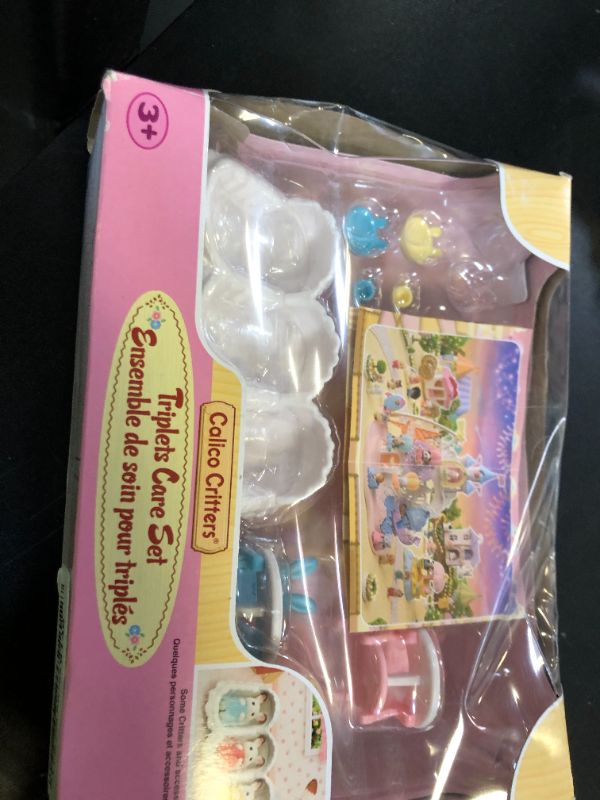 Photo 1 of Calico Critters Triplets Care Set - Dollhouse Playset with 3 Hopscotch Rabbit Figures & Accessories Included