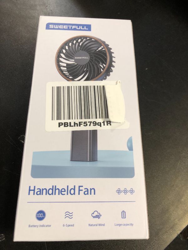 Photo 1 of SWEETFULL Handheld Portable Fan, 5000mAh Rechargeable Battery, 6 Speed Wind, LED Digital Display, Foldable Electric Personal Mini Travel Fan with Backup Power, Summer Essentials Gifts for Women Girl
