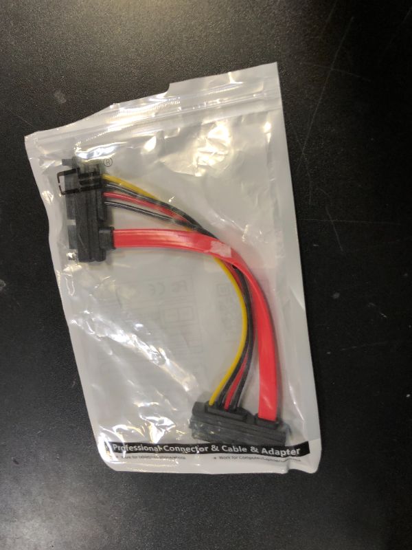 Photo 1 of cablecc SFF-8482 SAS 29 Pin to SATA 22Pin Hard Disk Drive Raid Extension Cable with 15 Pin SATA Power Port