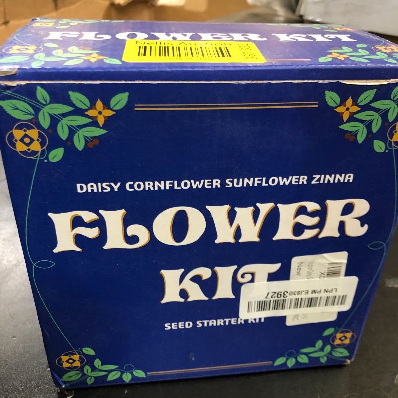 Photo 1 of Meekear Indoor Starter 4 Kit with Complete Gardening Kit & Wooden Box, Growing into Shasta Daisy, Cornflower, Sunflower, Zinnia