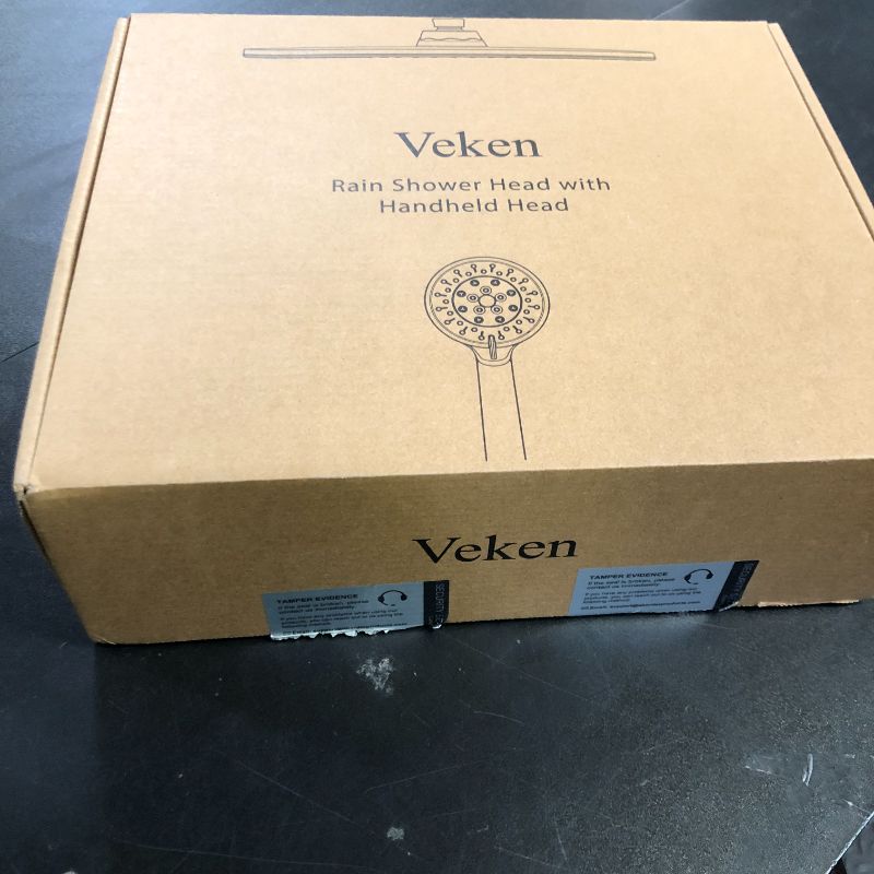 Photo 1 of Veken Wide Rain Shower Head with 6 Modes Handheld Water Spray,High Pressure Showerhead Combo with Arm for Bathroom Accessories,Home Decor Detachable Dual Shower with Anti-Clog Nozzles,Silver Chrome