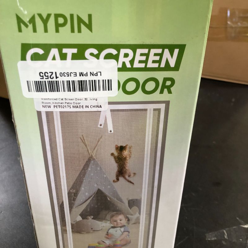 Photo 1 of Reinforced Cat Screen Door, 32”X82” Heavy Duty Pets Proof Screen Door with Bilateral Zipper, Prevent Dogs Cats Running Out from Home, Bedroom, Living Room, Kitchen Patio Door