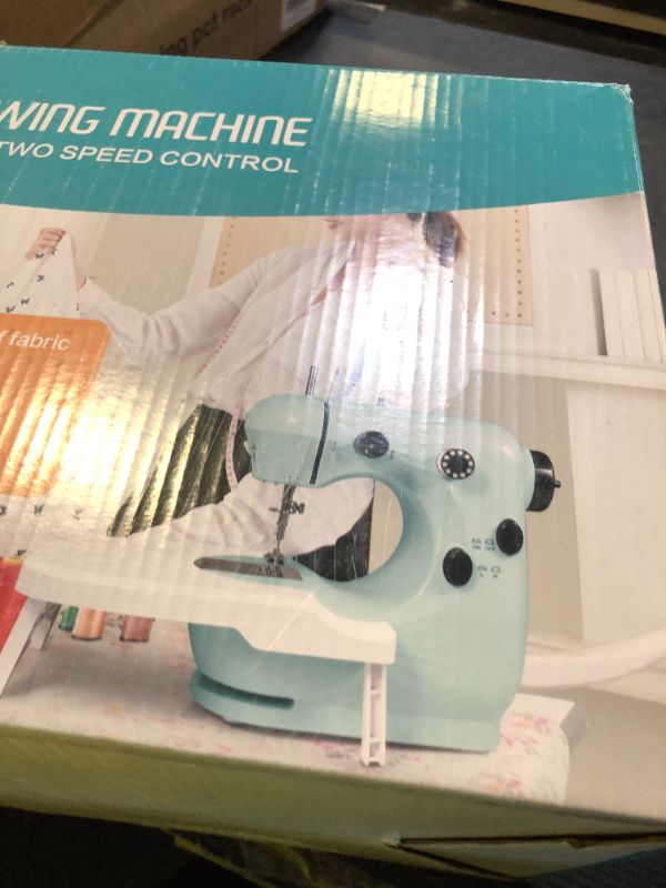Photo 1 of Sewing Machine, Mini Sewing Machine for Beginner with Eco-Friendly Material, Dual Speed Portable Sewing Machines with Extension Table, Light - Easy to Use, Best Gift for Kids and Women