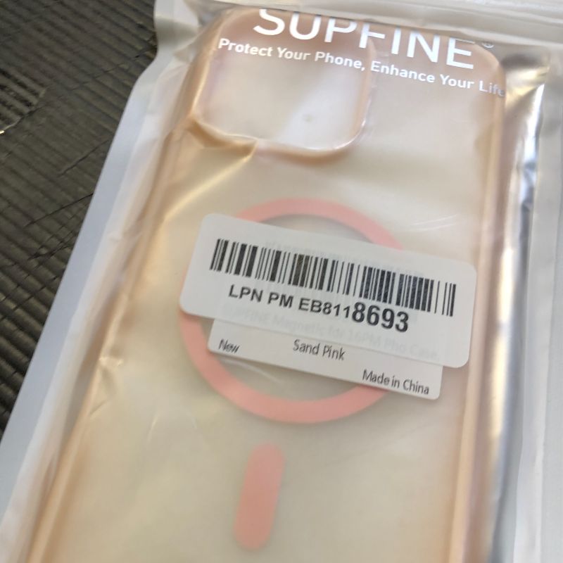Photo 1 of SUPFINE Magnetic for iPhone 16 Pro Max Case(Compatible with MagSafe)(Military Grade Drop Protection) Slim Translucent Matte Shockproof with Anti-Fingerprint Phone Case,Sand Pink