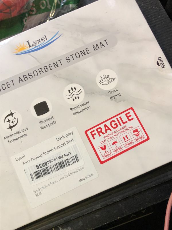 Photo 1 of Fast Drying Stone Faucet Mat for Kitchen Sink with Raised Feet, Water Absorbent Diatomite Stone Sink Tray, Faucet Sink Splash Guard, Prevents Moisture Buildup, Durable Protector for Bathroom Counter