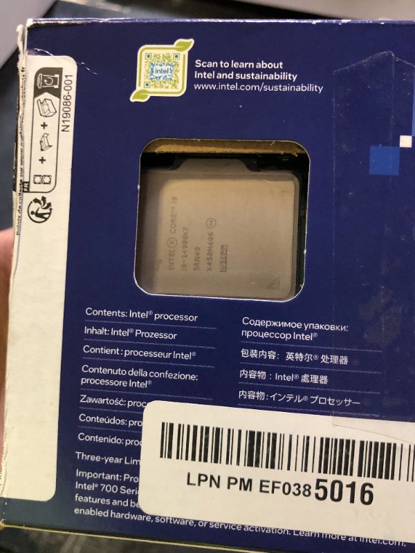 Photo 1 of Intel® Core™ i9-14900KF Desktop Processor 24 cores (8 P-cores + 16 E-cores) up to 6.0 GHz