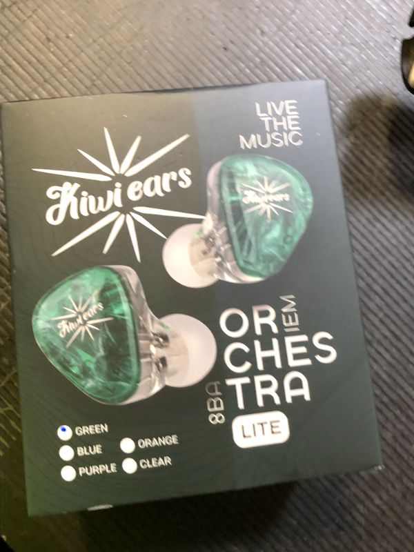 Photo 1 of Linsoul Kiwi Ears Orchestra Lite Performance Custom 8BA in-Ear Monitor IEM with Detachable 4-core 7N Oxygen-Free Copper OFC Cable, Handcrafts Faceplate for Audiophile Studio Musician (Green)
