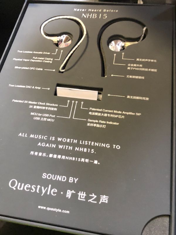Photo 1 of Questyle NHB15 USB C Earphones in-Ear Earbuds with DAC True Lossless Wired Headphones with Type C Connector 192kHz Hi-Res Music IEM HiFi Stereo Audiophile Ear Buds with 3.5mm Jack