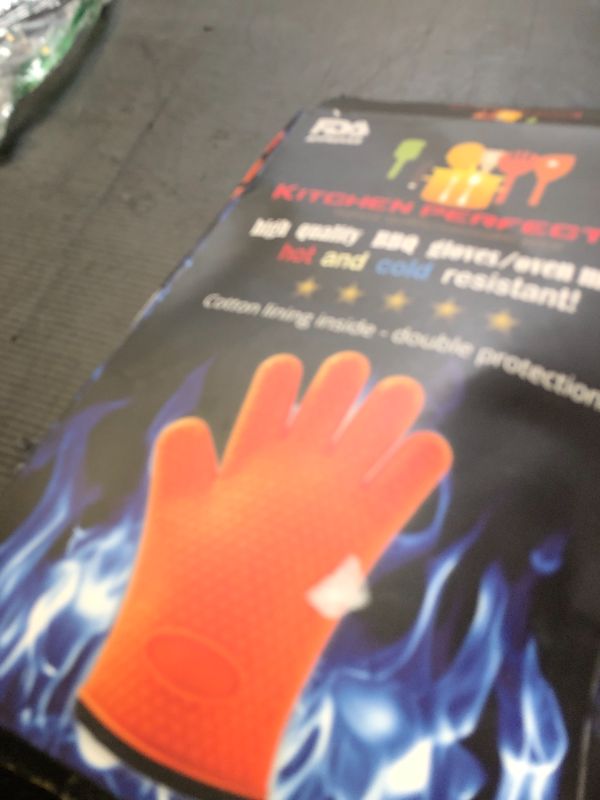 Photo 1 of KITCHEN PERFECTION Silicone Smoker Oven Gloves -Extreme Heat Resistant BBQ Gloves -Handle Hot Food Right on Your Smoker Grill Fryer & Pit | Waterproof Oven Mitts |Superior Value Set+3 Bonuses