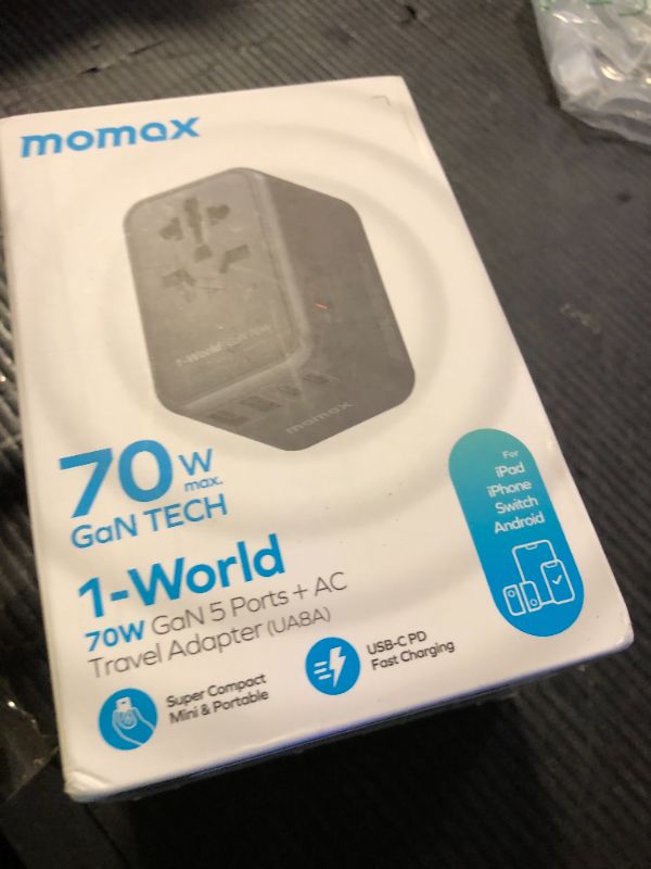 Photo 1 of MOMAX Universal Travel Adapter, 70W GaN International Power Adapter, 3 USB-C & 2 USB-A, Worldwide Travel Plug Adapter, International Power Adapter for Most Europe, USA, Japan, Australia (Type C/A/G/I)