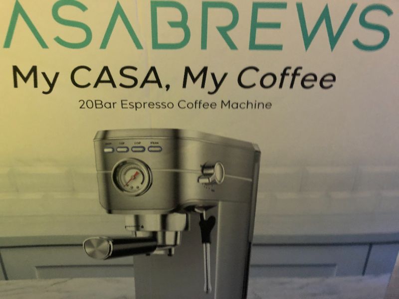 Photo 1 of CASABREWS CM5418 Espresso Machine 20 Bar, Compact Espresso Maker with Steam Milk Frother, Stainless Steel Coffee Machine with 34oz Removable Water Tank for Cappuccino, Latte, Silver