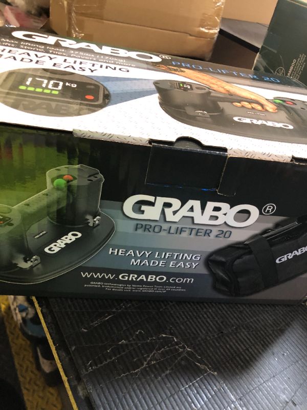 Photo 1 of GRABO Pro Electric Vacuum Suction Cup Lifter With Automatic Turn On/Off Pump Function Digital Display Electronic Pressure Gauge for Wood Drywall Granite Glass Tile Heavy Lifting Tool