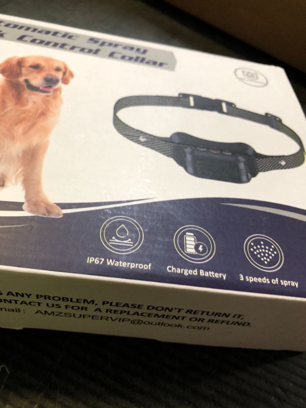 Photo 1 of Citronella Bark Collar, Spray Dog Collar Level 3 Sensitivity Adjustable Waterproof Chargeable Bark for Small, Medium & Large Dog Black