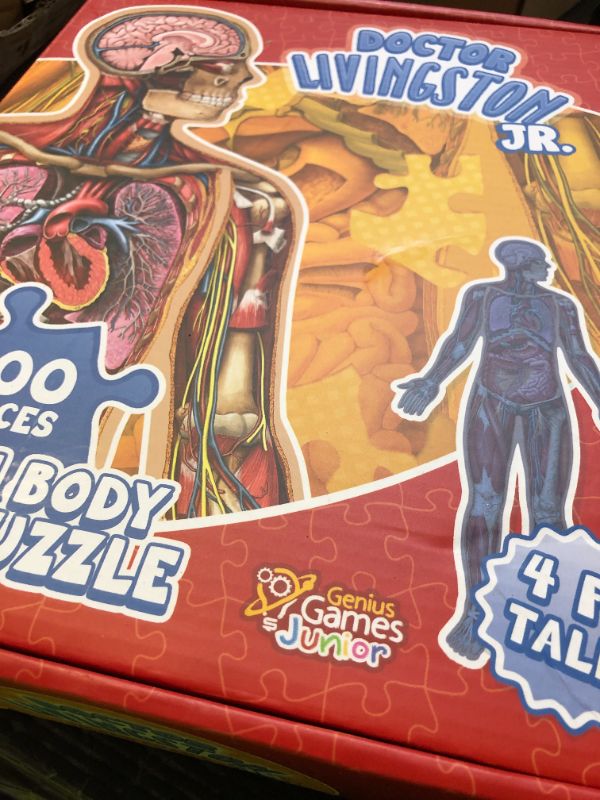 Photo 1 of Human Anatomy Kids Floor Puzzle - Dr Livingston Jr's 100-Piece Full Body Jigsaw Puzzle - 4 FT Medically Accurate Floor Puzzles for Kids Ages 6-8, 4-8, 8-10 - Educational Toys for Children, Toddlers