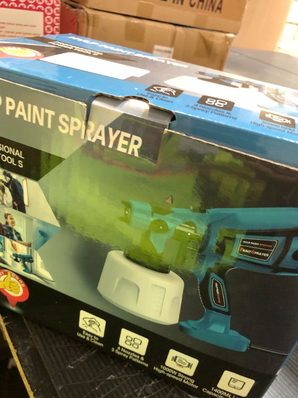 Photo 1 of Paint Sprayer Tool 800W High Power Electric Spray Paint Gun Easy to Clean for Furniture Cabinets Fence Walls Door Garden Chairs Blue