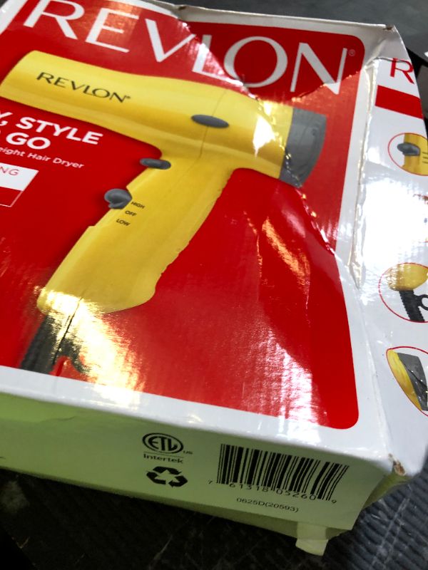 Photo 1 of REVLON Compact Hair Dryer | 1875W Lightweight Design, Perfect for Travel, (Yellow)