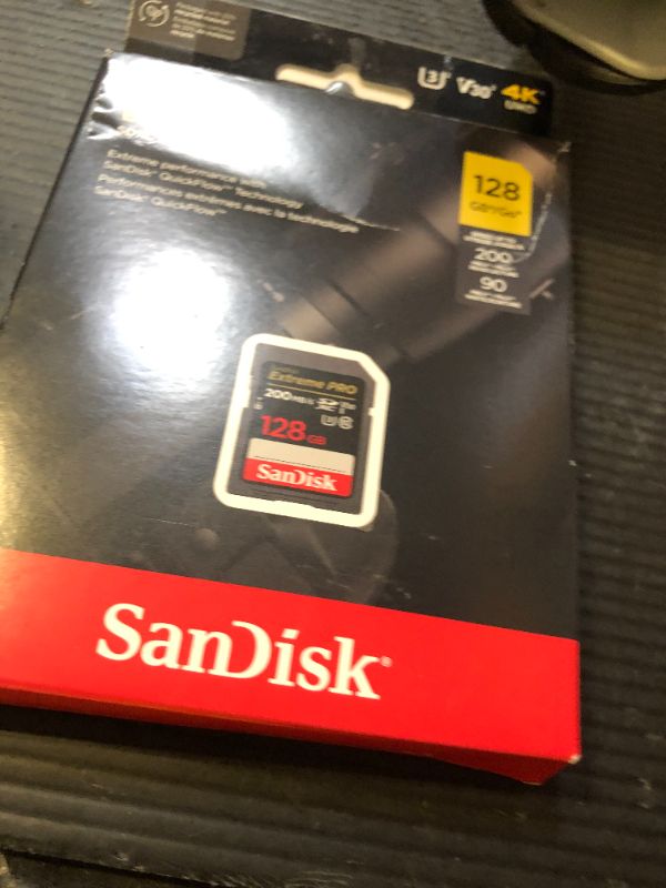 Photo 1 of SanDisk 128GB Extreme PRO SDXC UHS-I Memory Card - C10, U3, V30, 4K UHD, SD Card - SDSDXXD-128G-GN4IN