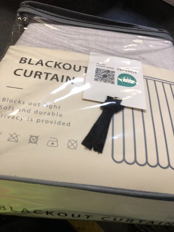 Photo 1 of 100% Blackout Shield Linen Blackout Curtains for Bedroom 96 Inches Long, Back Tab/Rod Pocket Living Room Drapes, Thermal Insulated Blackout Curtains 2 Panels Set, 50" W x 96" L, Beige