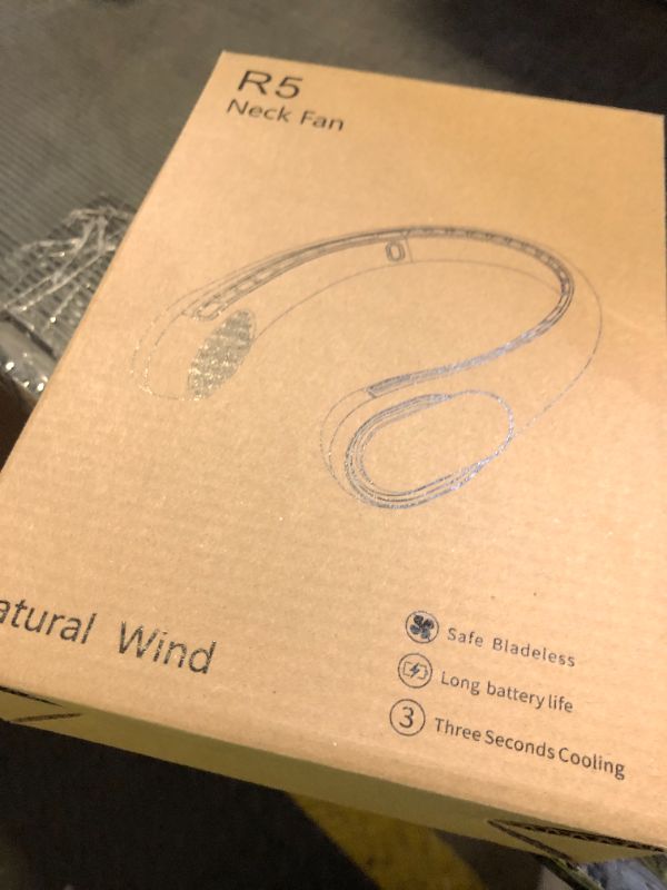 Photo 1 of ASNUG Neck Fan, USB Rechargeable Personal Fan, 4000 mAh Battery Operated, 3 Speeds Adjustable, Faster Cooling, Ultra Quiet, Suitable for Home, Office, Travel, Sports