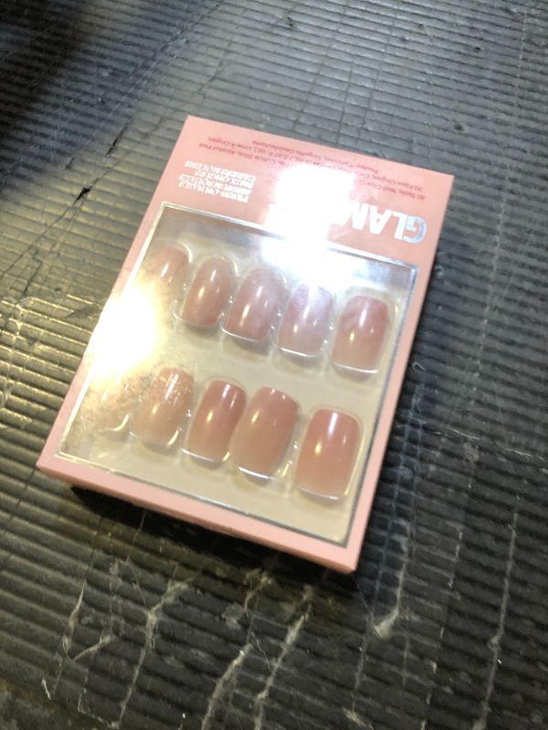 Photo 1 of Glamnetic Press On Nails - In The Nude | Medium Square Fake Nails, Sheer Nude Neutral, Reusable | 15 Sizes - 30 Nail Kit