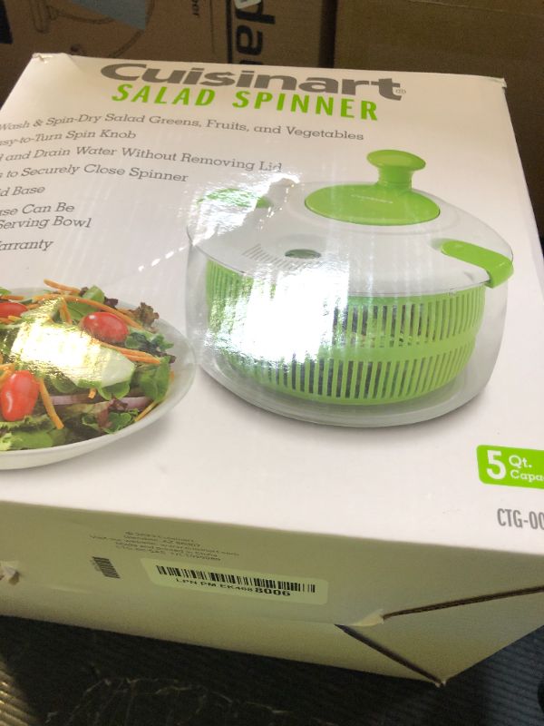 Photo 1 of Cuisinart Large Salad Spinner, 5-Qt , Vegetable & Fruit Salad Washing Bowl with Strainer, Quick Prep Spinner for Salad Greens, Lettuce, Fruits & Vegetables, CTG-00-SAS