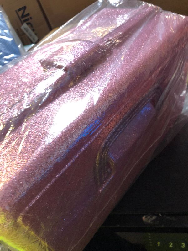 Photo 1 of Glitter Pink 3 Layer Craft Storage Box, Pink Tackle Box Organizer for craft tool, Cosmetic Organizer for girls