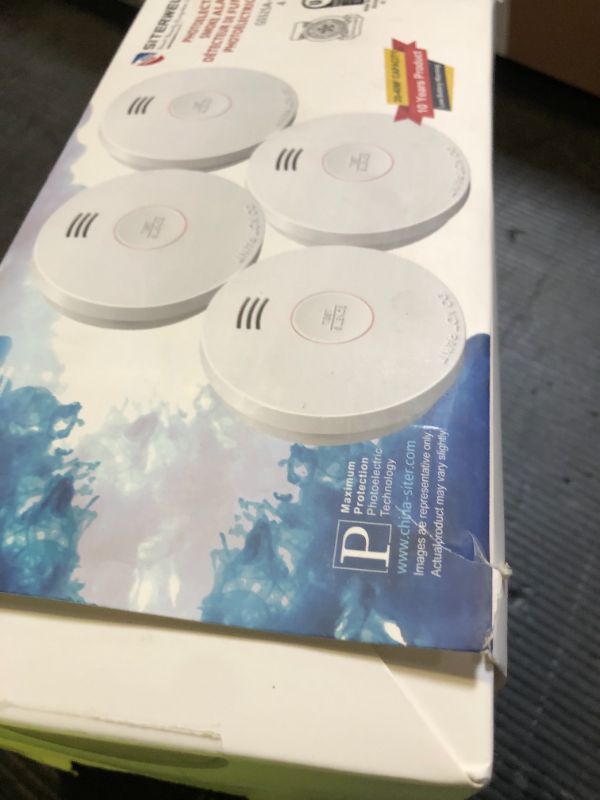 Photo 1 of Siterwell  Detector, Smoke Detector 10 Year Battery with Photoelectric Sensor, Fire Alarm with Low Battery and Fault Warning for House and Bedroom, UL217-9th Listed, GS525A, 4 Packs